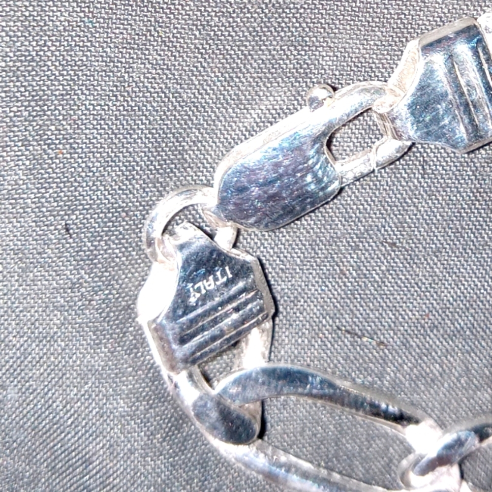 Real Figaro mens silver bracelet